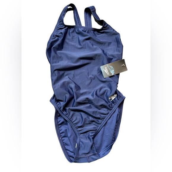 SPEEDO PRO-LT navy blue Solid one piece women’s swim training Swimsuit NWT - Picture 2 of 5